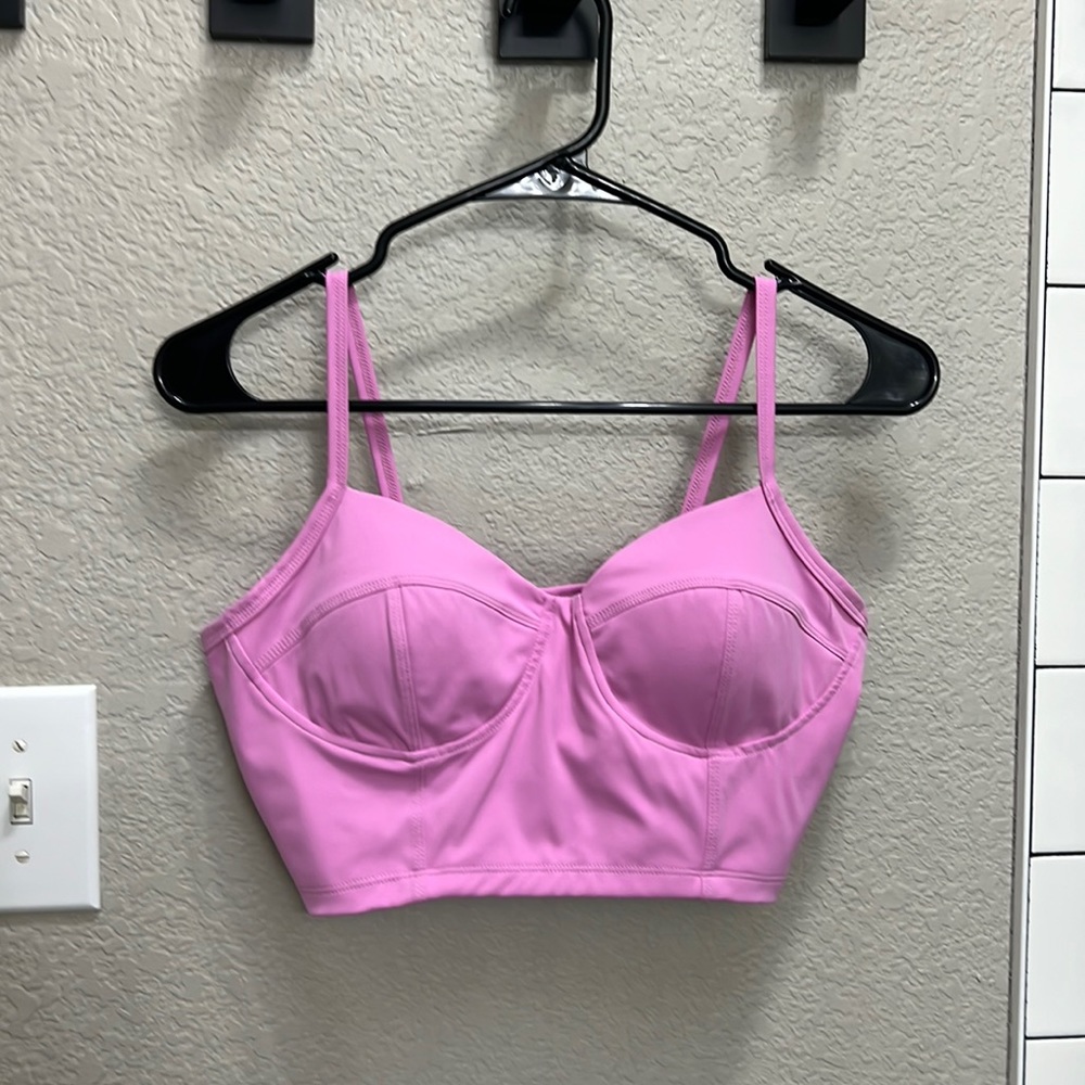 Light Magenta Bustier Sports Bra Top